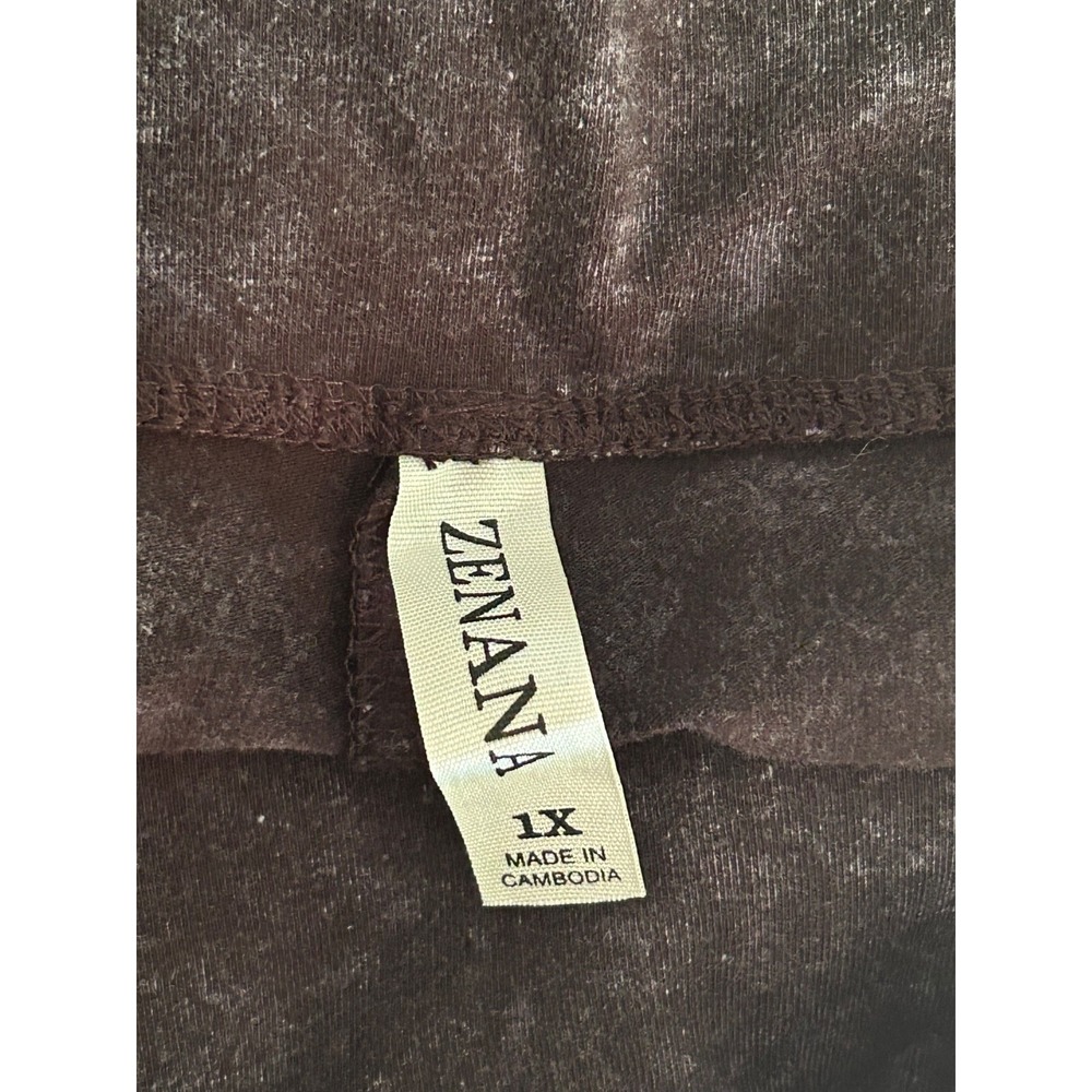 Zenana Mineral Wash Moto Leggings Gray/Black Mineral Wash 1X Stretch Pants - Picture 4 of 6